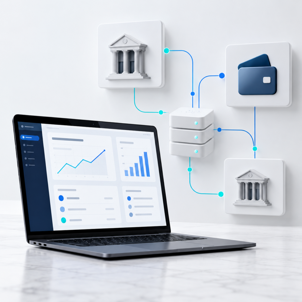 Computadora con billeteras digitales conectadas